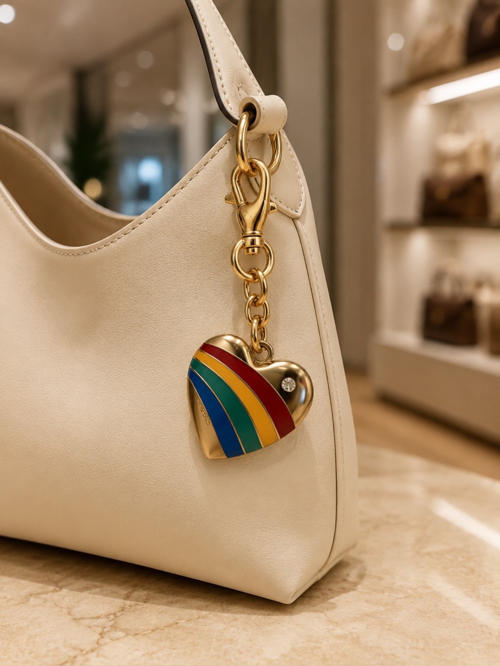 Coach Rainbow Heart Charm